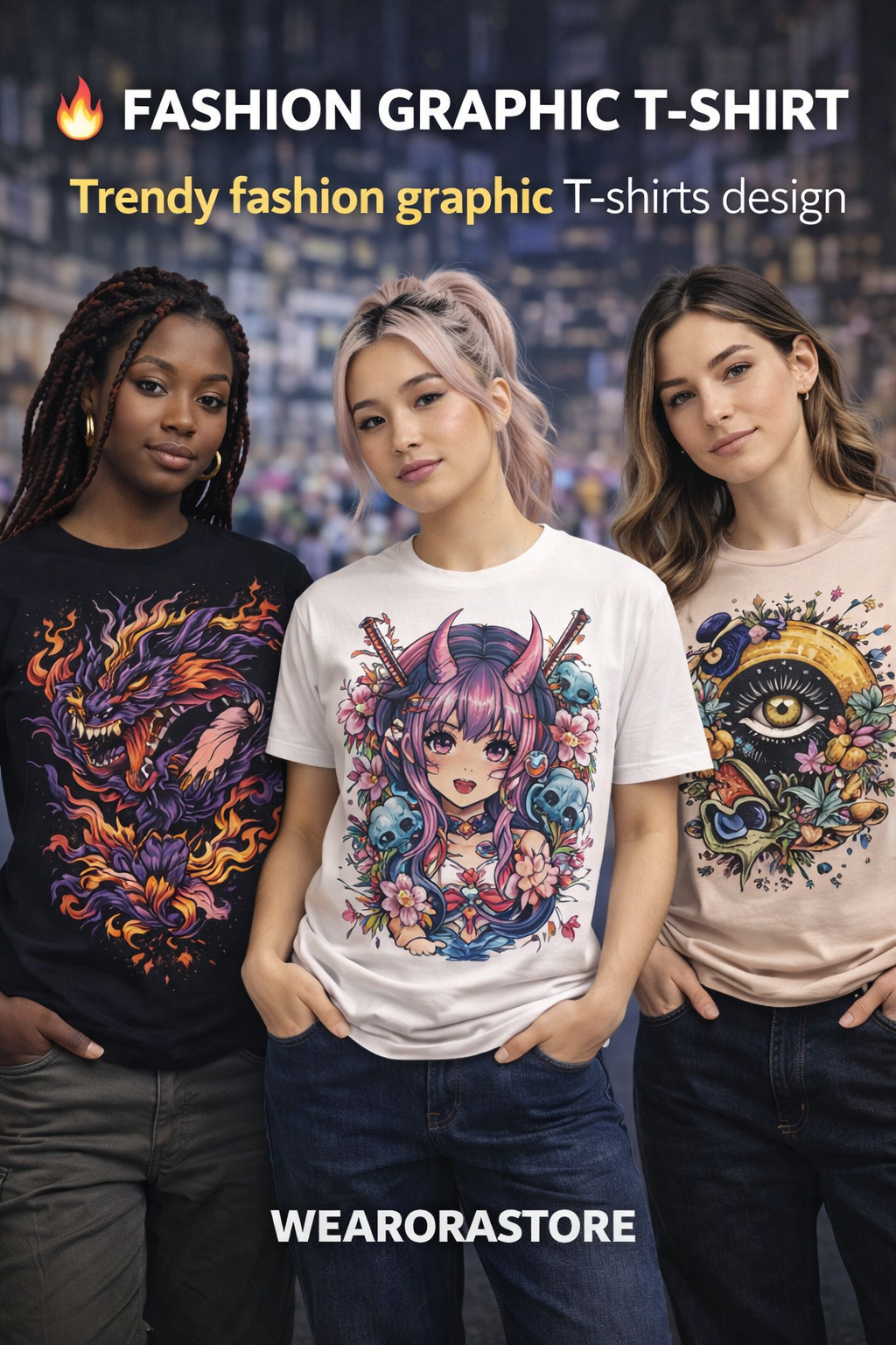 trendy fashion graphic T shirts design