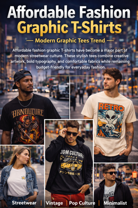 affordable fashion graphic T shirts streetwear style