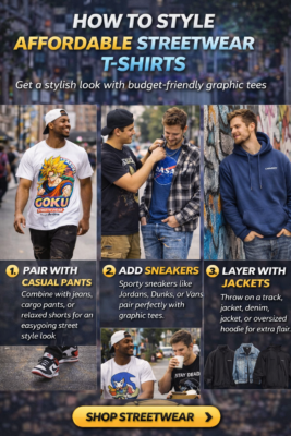 how to style affordable streetwear T-shirts outfit