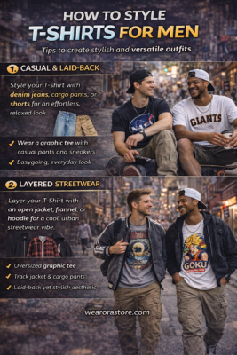 how to style T shirts for men streetwear outfit