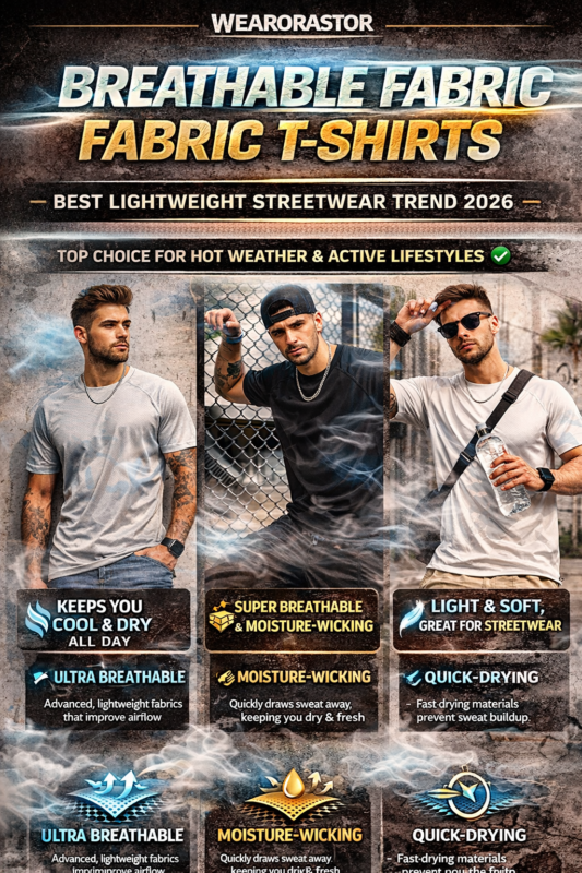 breathable fabric T-shirts lightweight airflow design
