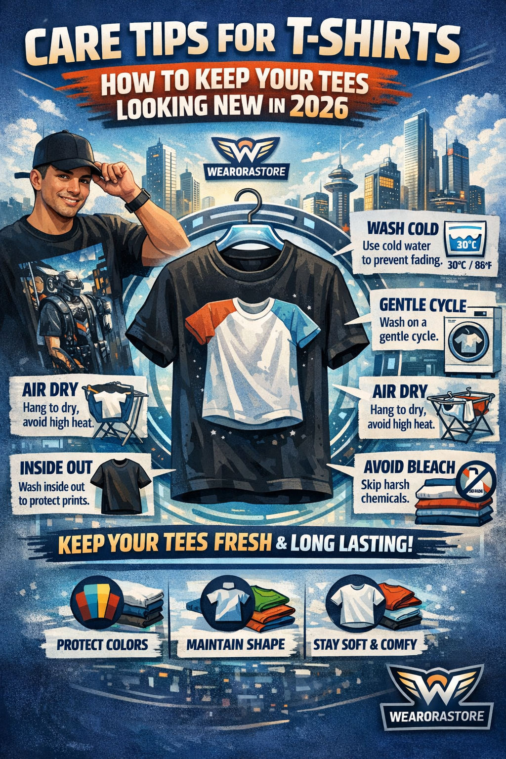 care tips for T-shirts washing and cleaning process