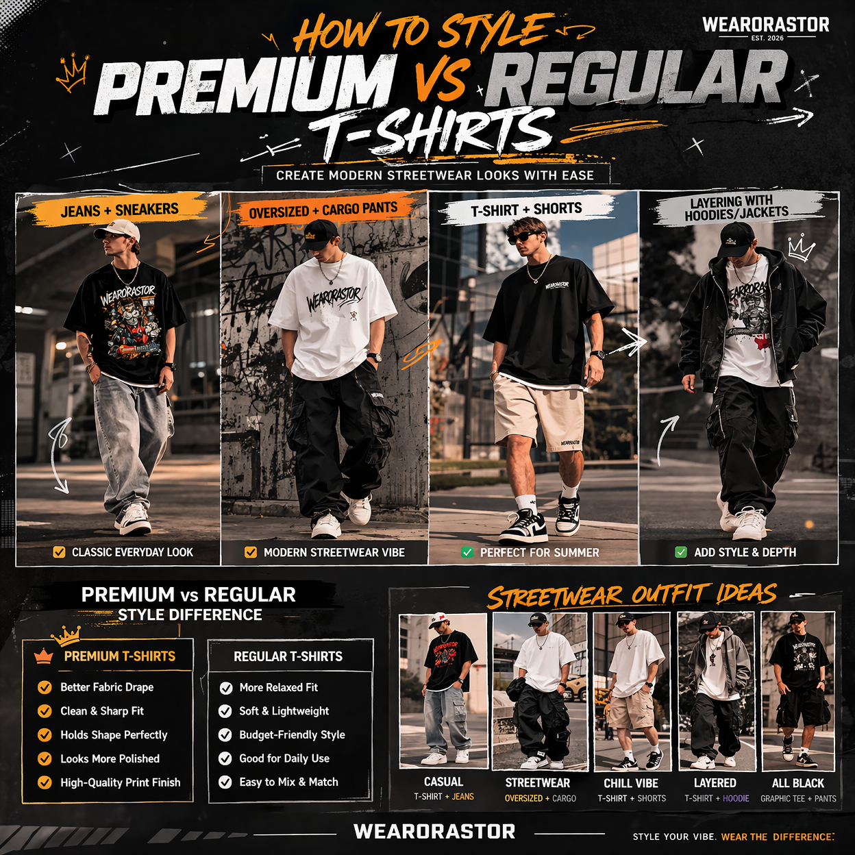 graphic T-shirt outfit streetwear casual style