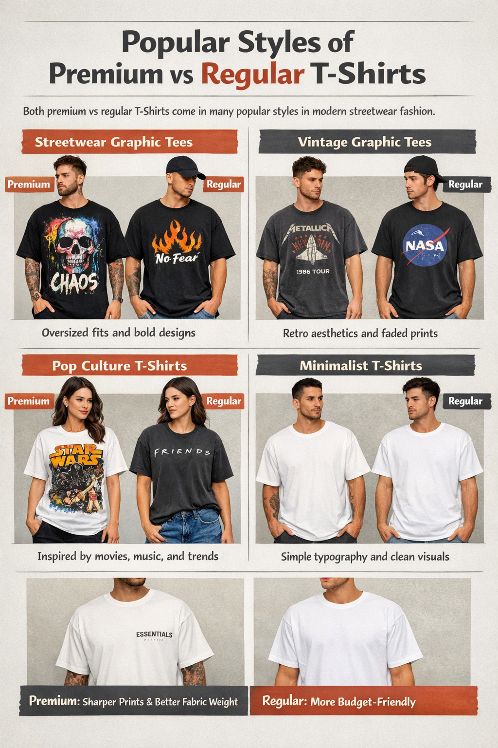 graphic T-shirt styles streetwear vintage minimalist