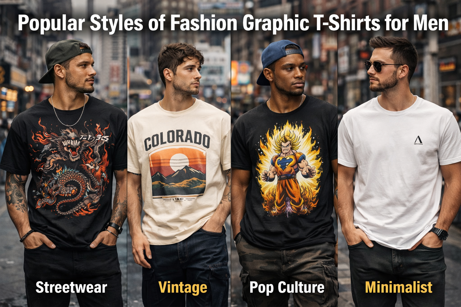 how to style fashion graphic T shirts men outfit