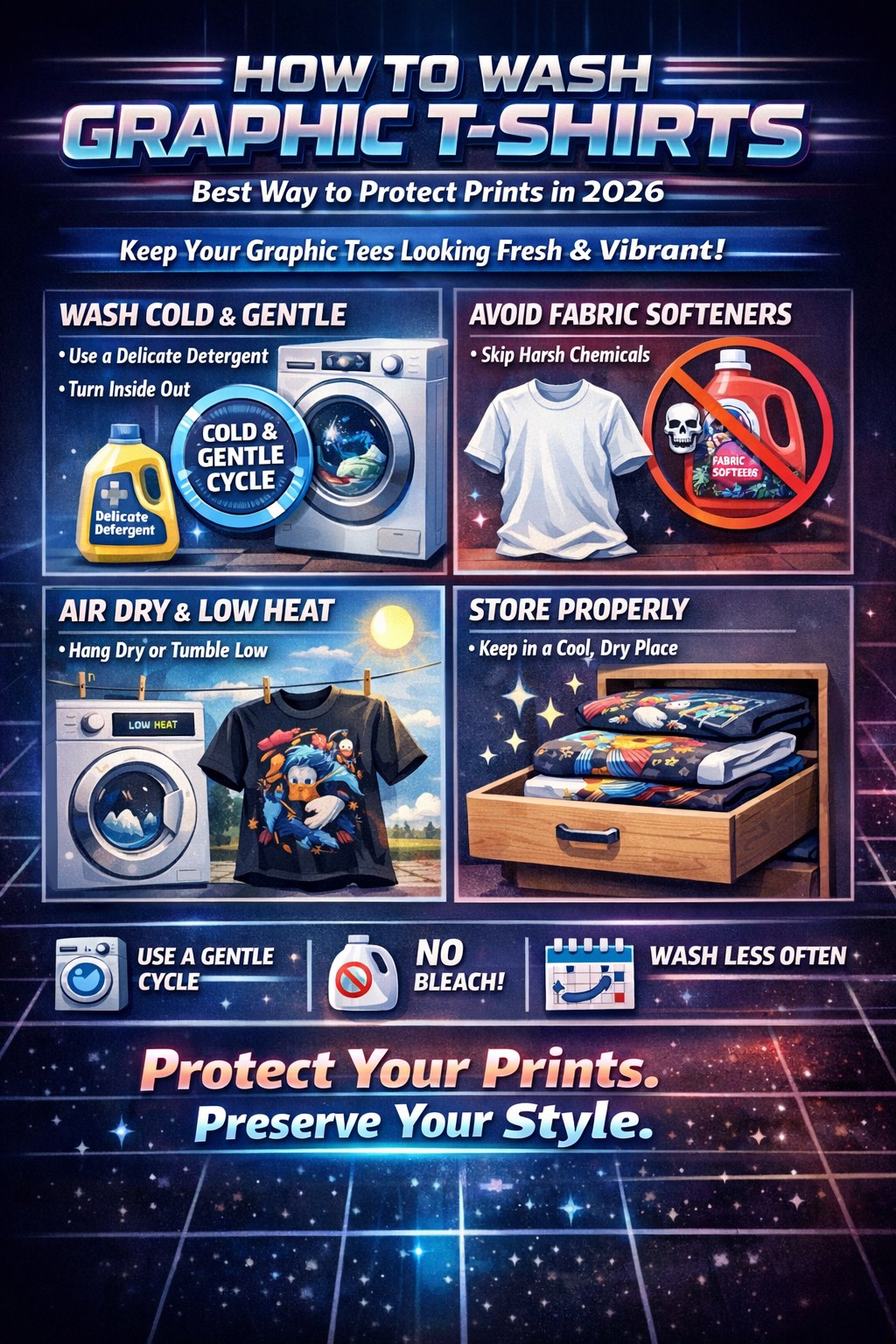 how to wash graphic T-shirts properly inside out