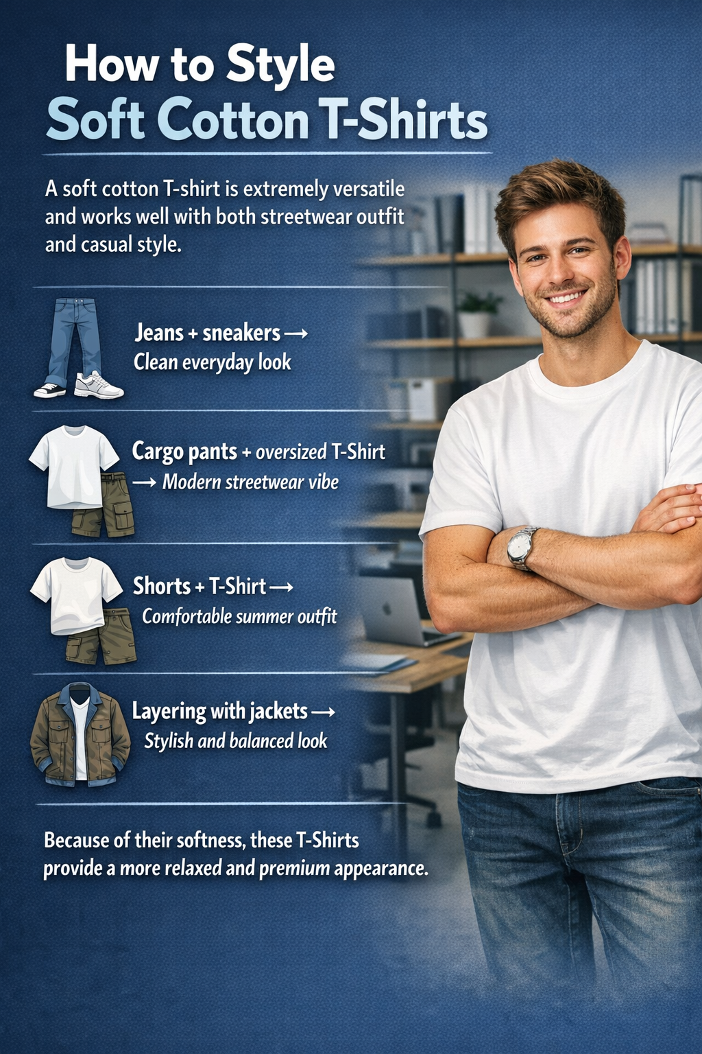 soft cotton T-shirt outfit streetwear casual