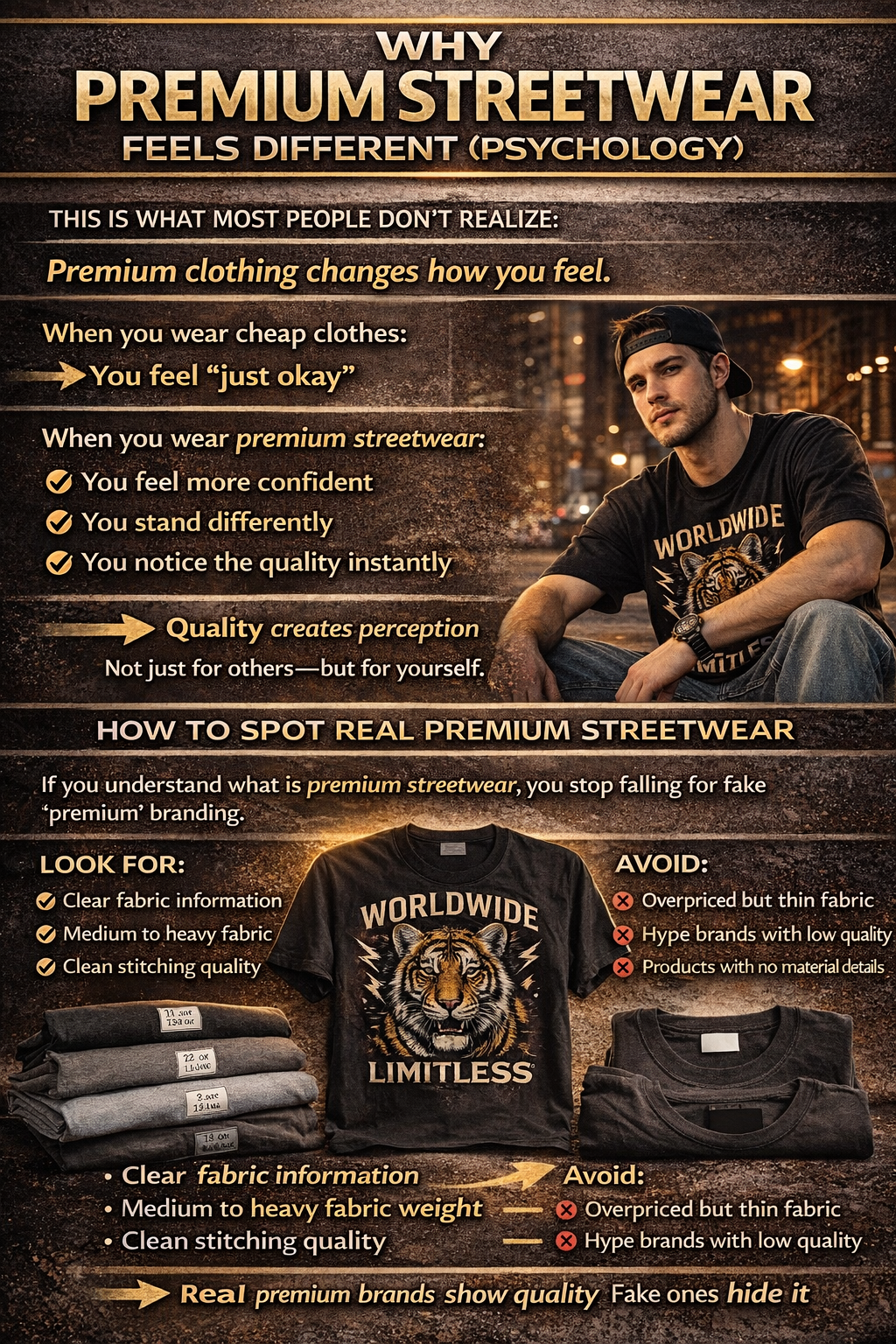 premium streetwear outfit vs cheap streetwear comparison fit quality