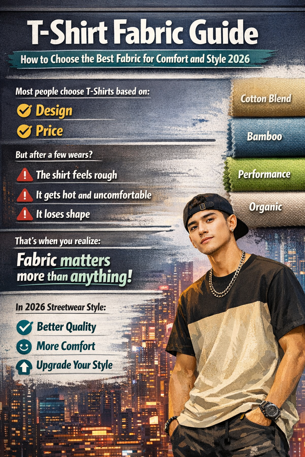 T-shirt fabric guide cotton polyester blend comparison texture