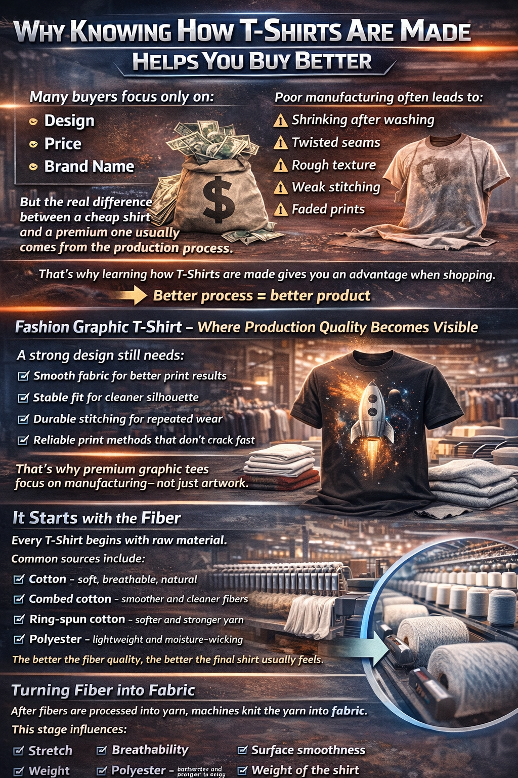 T-shirt yarn knitting fabric production machine process