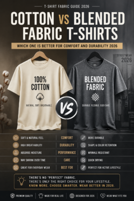 cotton vs blended fabric T-shirts texture comparison soft vs durable fabric