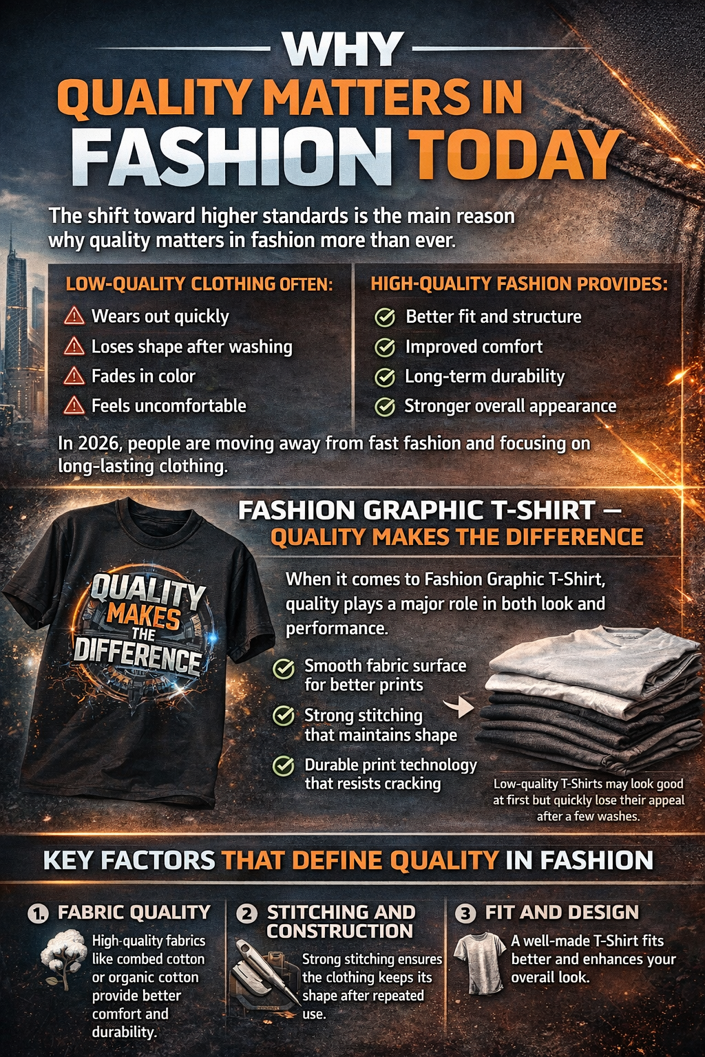 high quality T-shirt stitching and fabric detail