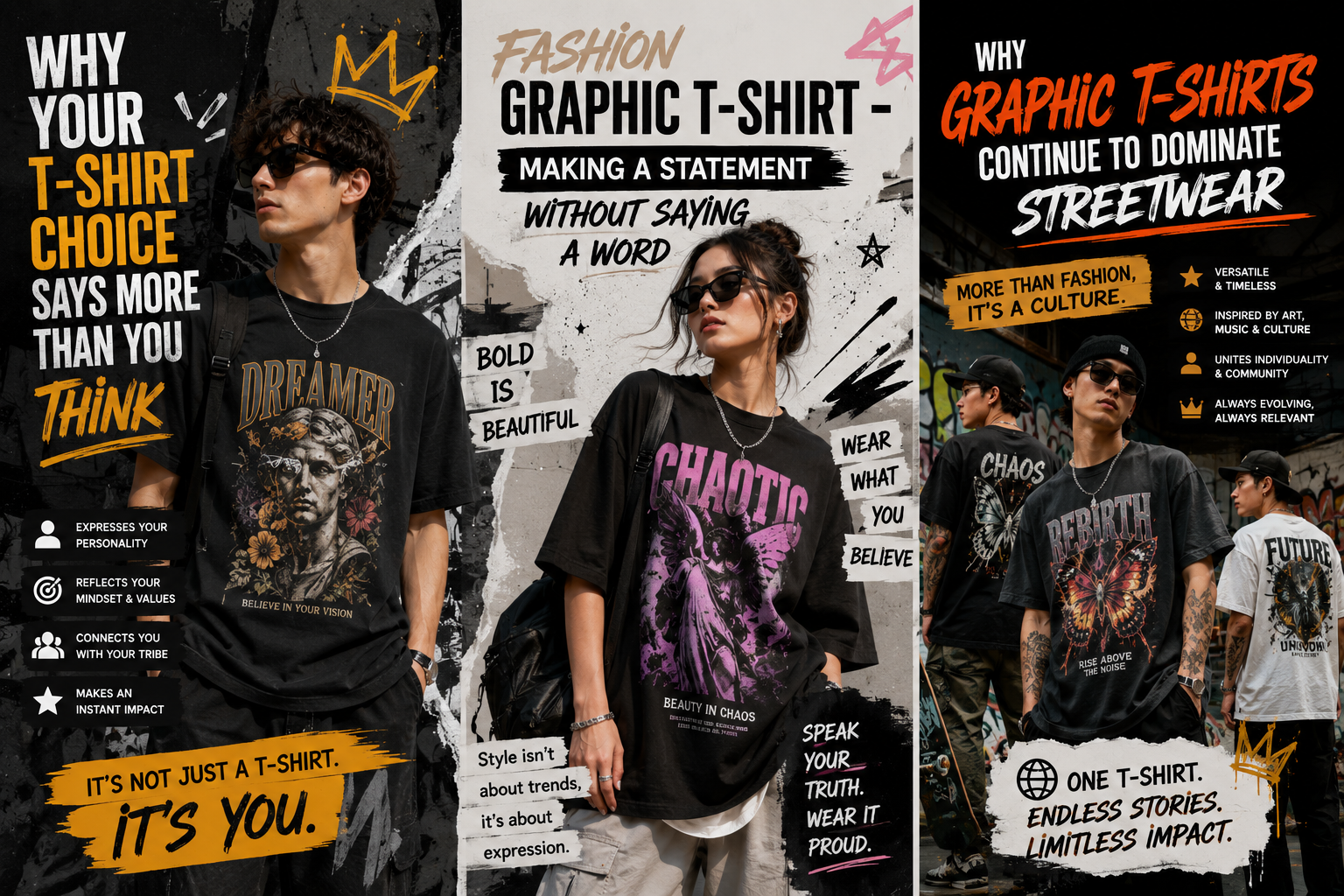 graphic T-shirt streetwear outfit oversized fashion style
