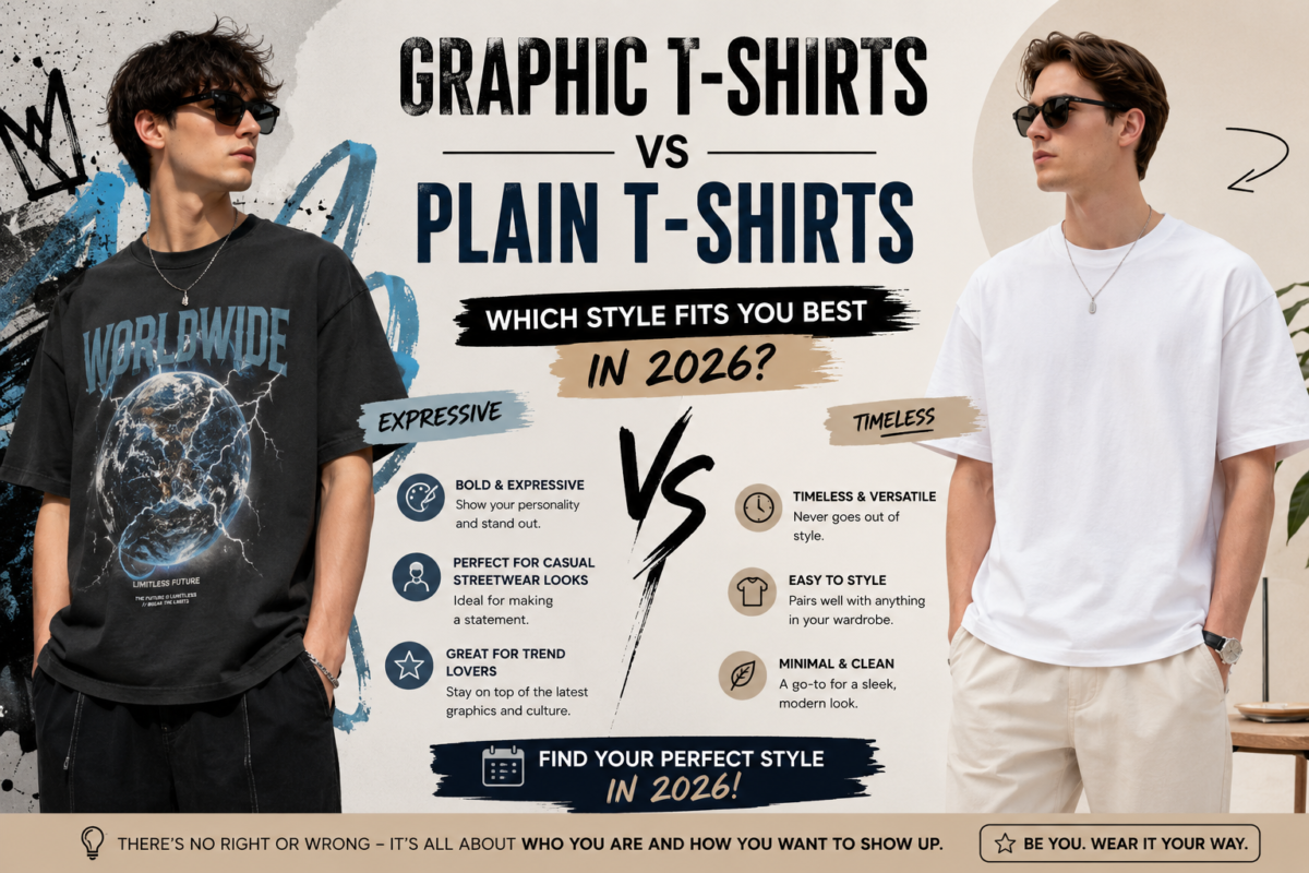 graphic T-shirts vs plain T-shirts fashion style comparison