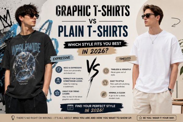 graphic T-shirts vs plain T-shirts fashion style comparison
